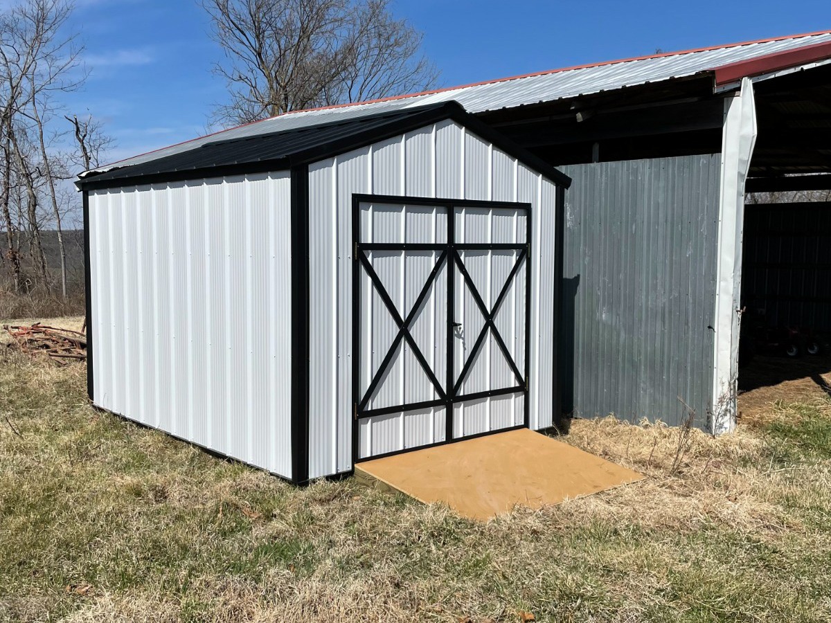 8x12 metal shed in rogers arkansas crestwood storage barns 1