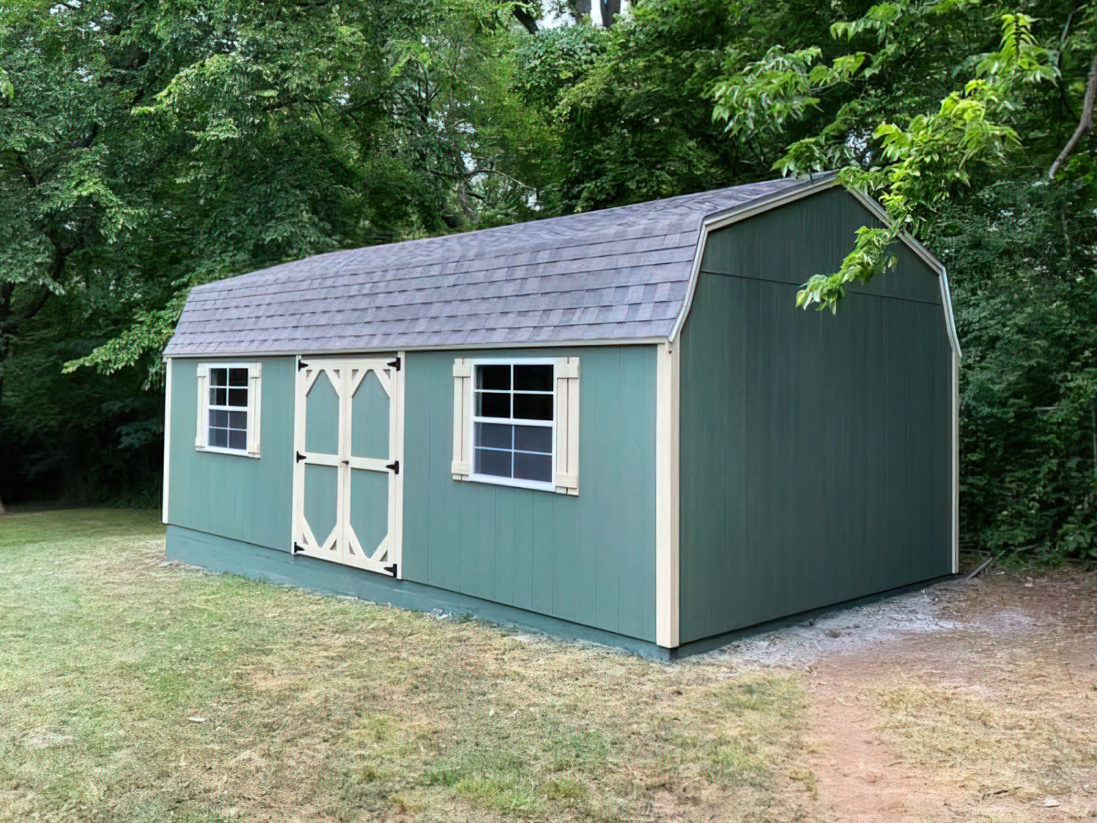 custom wood shed in woods in arkansas gigapixel low res scale 2 00x