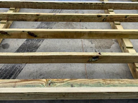 treated 2x6 wood floor frame for a frame sheds